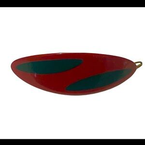 Vintage Burgundy & Black 1960’s French Barrette, Deadstock/Unworn, Mod Style